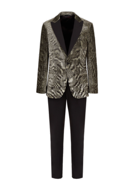 Half canvas slim-fit Soho collection tuxedo jacket in optical-effect velvet